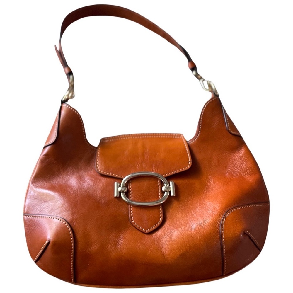 Alberto Bellucci Genuine Leather Shoulder Bag In Light Brown